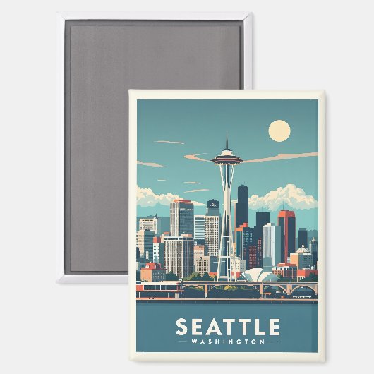 Seattle Washington Magneet (Voorkant / Achterkant)