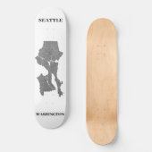 Seattle, Washington Map Art Skateboard (Voorkant)