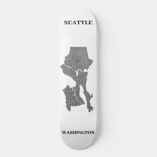 Seattle, Washington Map Art Skateboard (Voorkant)