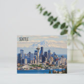 Seattle Washington Mt Rainier Briefkaart (Staand voorkant)