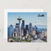 Seattle Washington Mt Rainier Briefkaart (Voorkant / Achterkant)