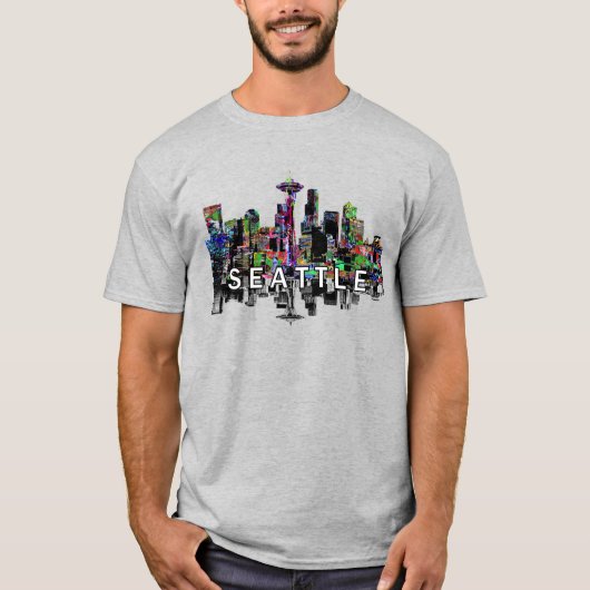 Seattle, Washington op graffiti T-shirt (Voorkant)