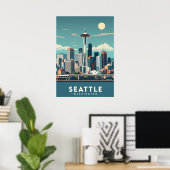 Seattle Washington Poster (Thuiskantoor)