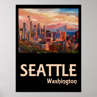 Seattle Washington Retro Revel Poster