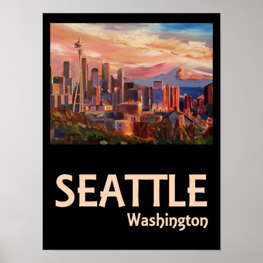 Seattle Washington Retro Revel Poster (Voorkant)