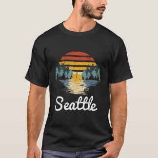 Seattle Washington  Retro Sunset Gift T-shirt