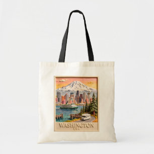 Seattle Washington Roadtrip Getextureerde Stadshem Tote Bag