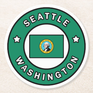 Seattle Washington Ronde Kartonnen Onderzetter