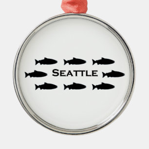 Seattle Washington Salmon Logo Metalen Ornament