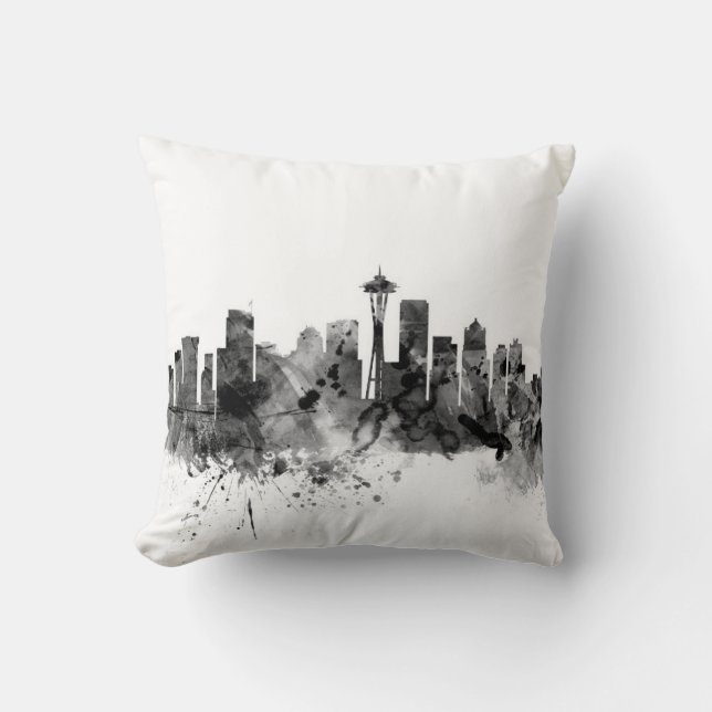 Seattle Washington Skyline Kussen (Voorkant)