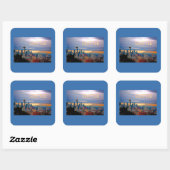 Seattle Washington Skyline op Sunset TEXT SEATTLE Vierkante Sticker (Vel)