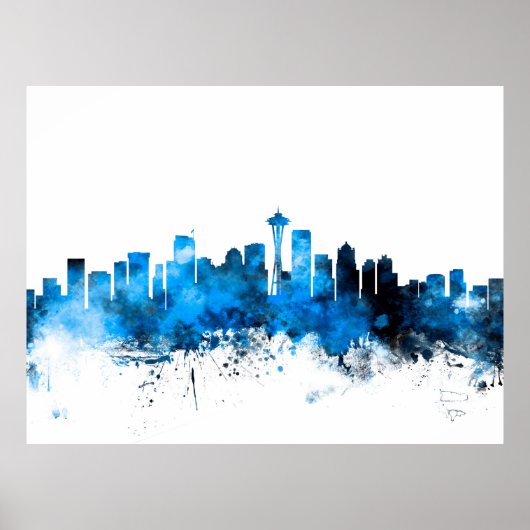 Seattle Washington Skyline Poster (Voorkant)