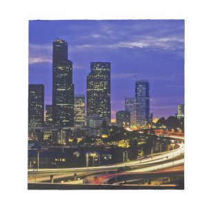 Seattle, Washington skyline 's nachts Notitieblok