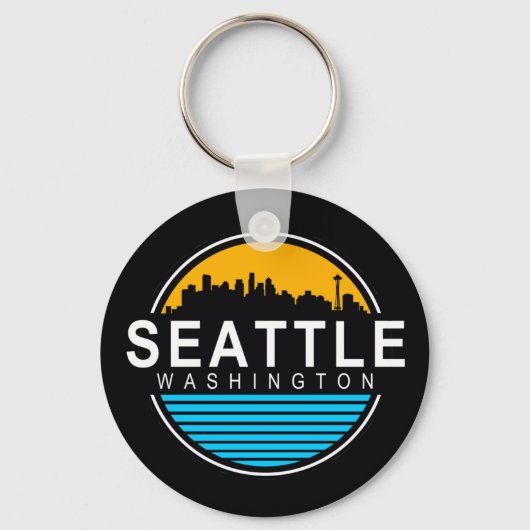 Seattle Washington Skyline Sleutelhanger (Voorkant)