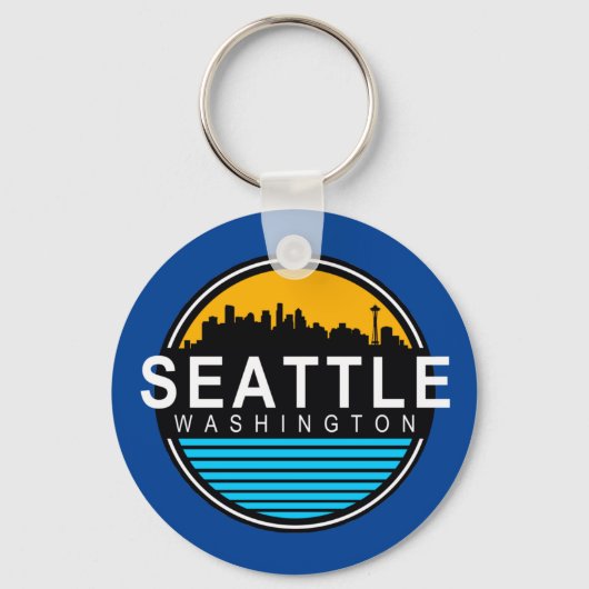 Seattle Washington Skyline Sleutelhanger (Voorkant)