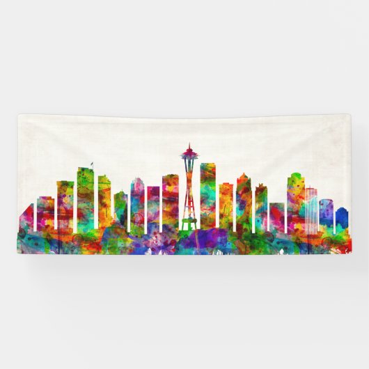 Seattle Washington Skyline Spandoek (Horizontaal)