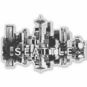 Seattle, Washington skyline Sticker (Voorkant)