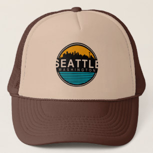 Seattle Washington Skyline Travel Trucker Pet
