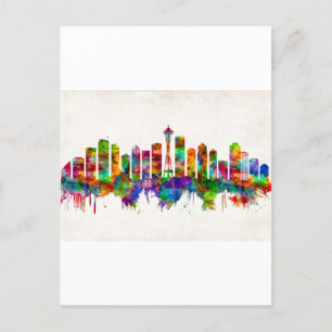 Seattle Washington Skyline Uitnodiging Briefkaart