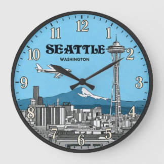 Seattle Washington Space Needle Skyline Grote Klok