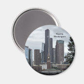 Seattle Washington stadsfoto. Magneet (Voorkant / Achterkant)