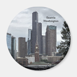 Seattle Washington stadsfoto. Magneet