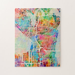 Seattle Washington Street City Map Legpuzzel