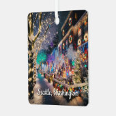 Seattle, Washington tijdens de kerstdagen Metalen Ornament (Voorkant links)