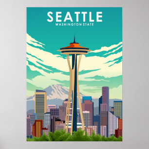 Seattle Washington US Travel Poster