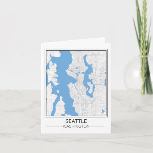 Seattle Washington USA Travel City Map Kaart