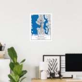Seattle Washington USA Travel City Map Poster (Thuiskantoor)