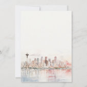 Seattle, Washington Watercolor Landscape Wedding Kaart (Achterkant)