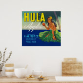 Seattle, WashingtonHula Apple Label Poster (Keuken)