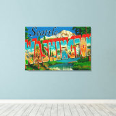 Seattle, WashingtonLarge Letter Scenes 3 Canvas Afdruk (Insitu (Houten vloer))