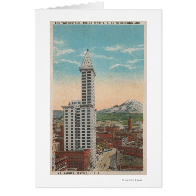 Seattle, WASmith Tower Uitzicht & Mt. Rainier (Voorkant)