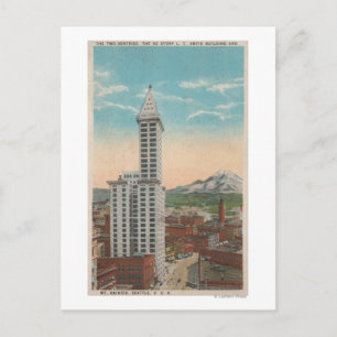Seattle, WASmith Tower Uitzicht & Mt. Rainier Briefkaart