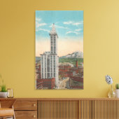 Seattle, WASmith Tower Uitzicht & Mt. Rainier Canvas Afdruk (Insitu (Woonkamer))