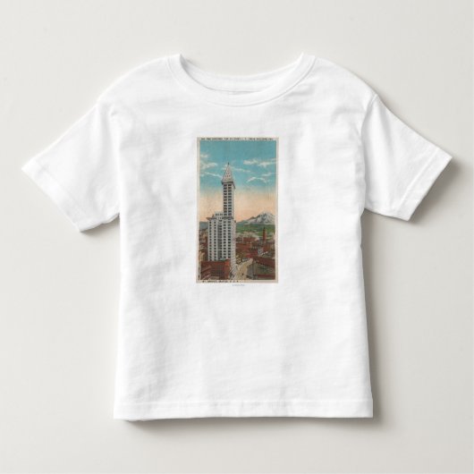 Seattle, WASmith Tower Uitzicht & Mt. Rainier Kinder Shirts (Voorkant)