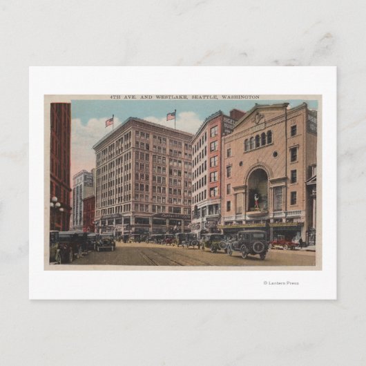 Seattle, WAView of 4th Ave & Westlake Briefkaart (Voorkant)