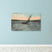 Seattle, WAYachting op Lake Union Canvas Afdruk (Insitu (Houten vloer))