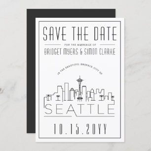 Seattle Wedding De gestileerde Veldlijn sparen d Kaart