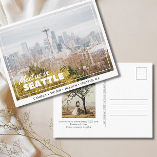 Seattle Wedding Enregistrer la date Carte postale