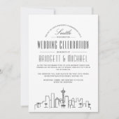 Seattle Wedding | Moderne Deco Skyline Kaart (Voorkant)