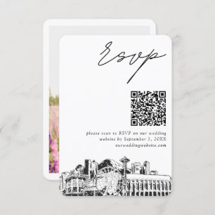 Seattle Wedding RSVP QR Code Carte de petit boîtie