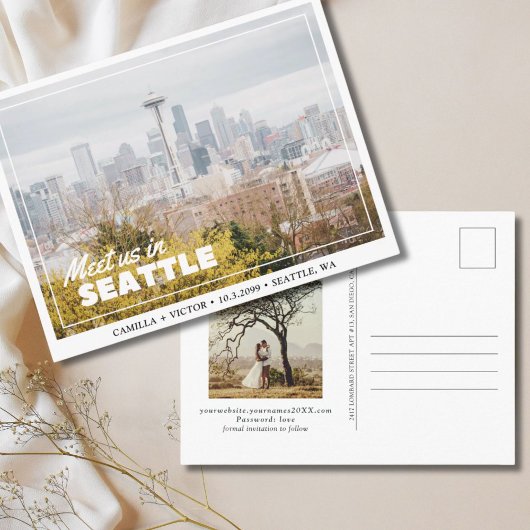 Seattle Wedding Save the Date Briefkaart