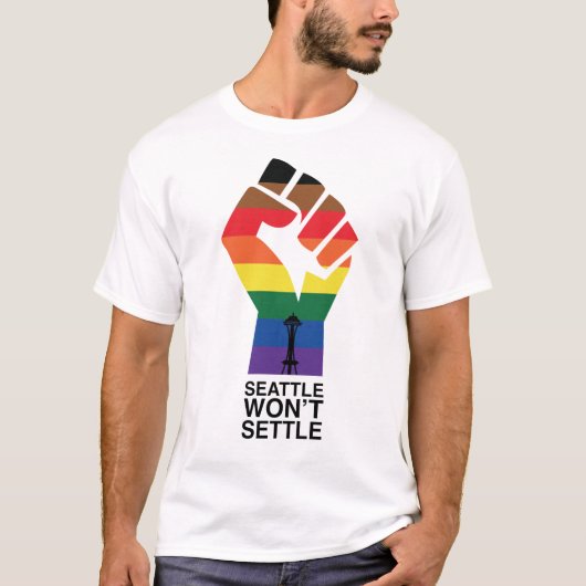 Seattle Won niet Settle T-shirt (Voorkant)