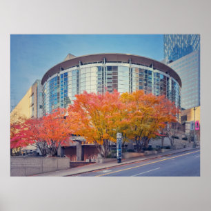 Seattle's Benaroya Hall in de herfst Poster