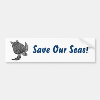 SeaTurtle, bespaar onze Zeeen! Bumpersticker