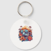 Seaturtle with sunglasses at the beach Copy Sleutelhanger (Voorkant)