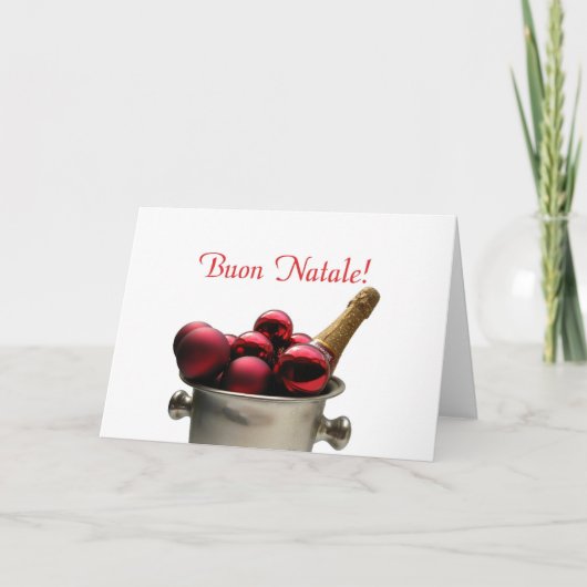 seau carte de noël italien avec champagne (Devant)